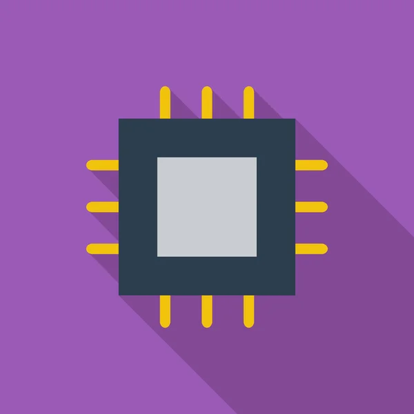 Chip electrónico icono plano 2 — Vector de stock