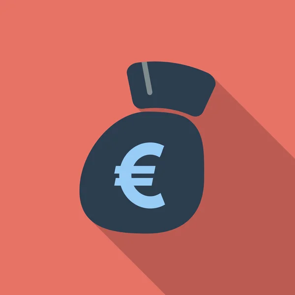 Icono plano euro . — Vector de stock