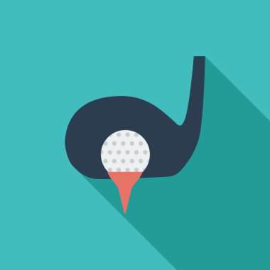 Golf düz tek simge.