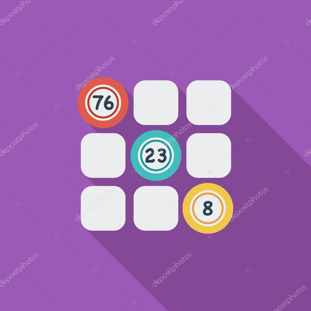 Keno icon. Flat vector related icon with long shadow for web and mobile applications. It can be used as - logo, pictogram, icon, infographic element. Vector Illustration