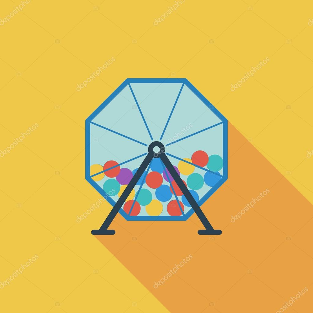 Lotteries icon. Flat vector related icon with long shadow for web and mobile applications. It can be used as - logo, pictogram, icon, infographic element. Vector Illustration