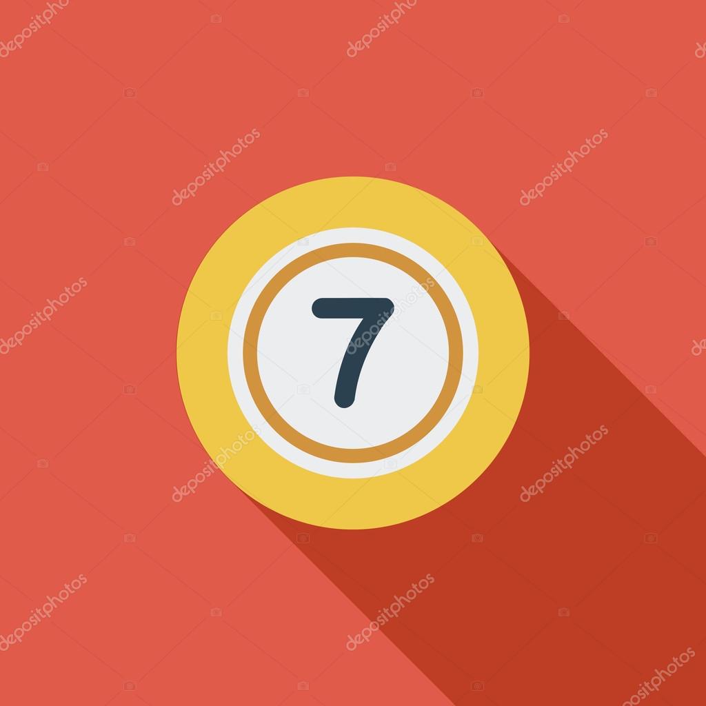 Lottery ball icon. Flat vector related icon with long shadow for web and mobile applications. It can be used as - logo, pictogram, icon, infographic element. Vector Illustration