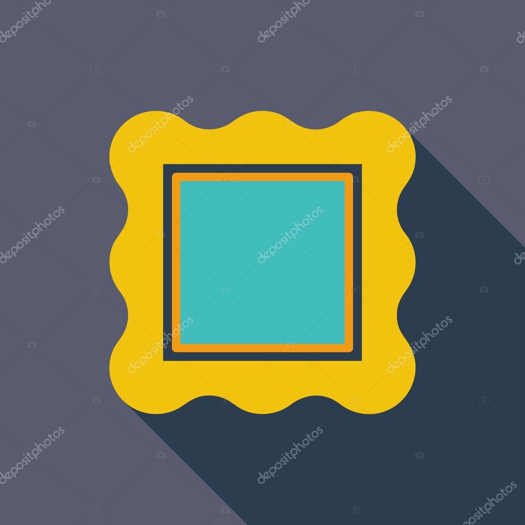 Picture frame icon. Flat vector related icon with long shadow for web and mobile applications. It can be used as - logo, pictogram, icon, infographic element. Vector Illustration