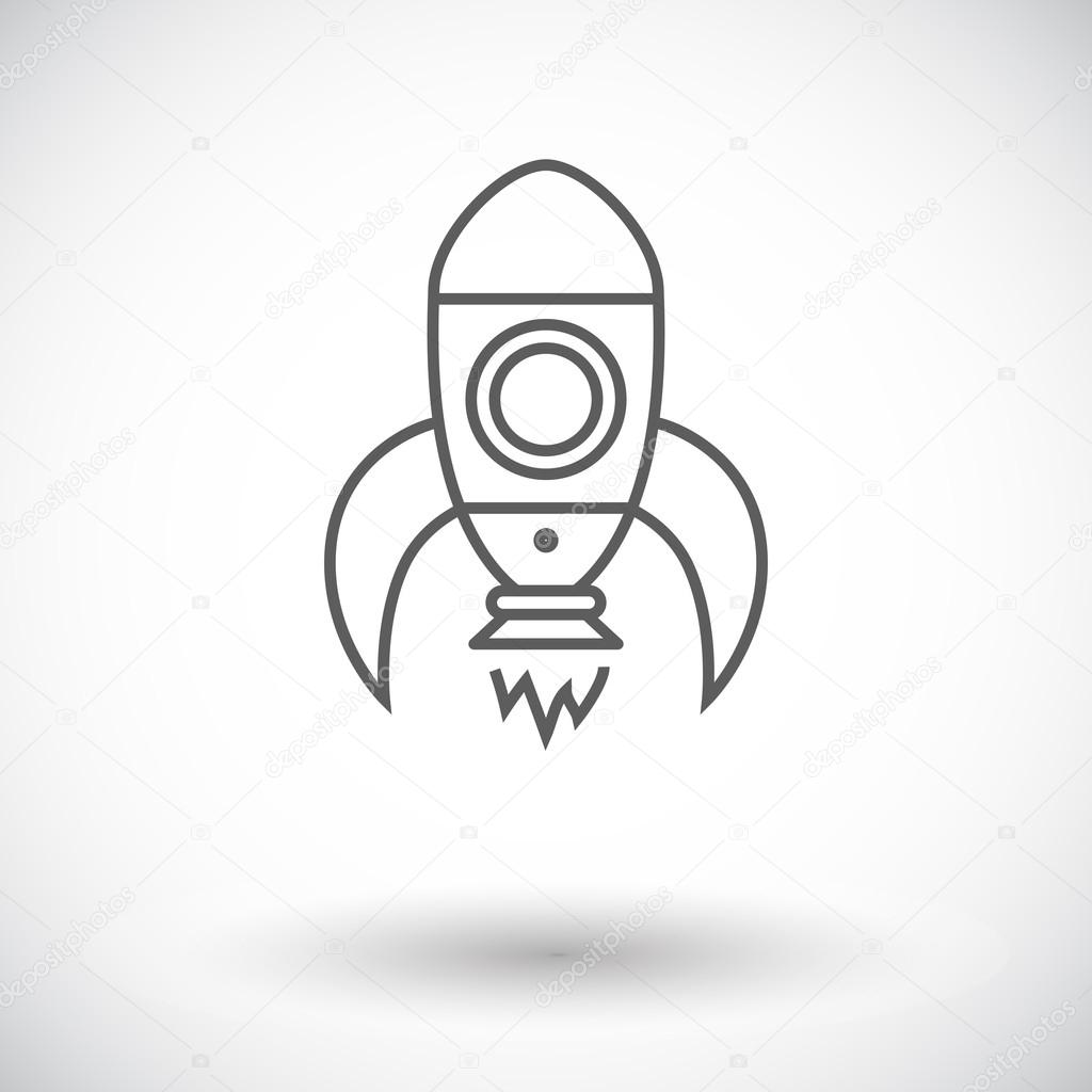 Rocket icon. Thin line flat vector related icon for web and mobile applications. It can be used as - logo, pictogram, icon, infographic element. Vector Illustration