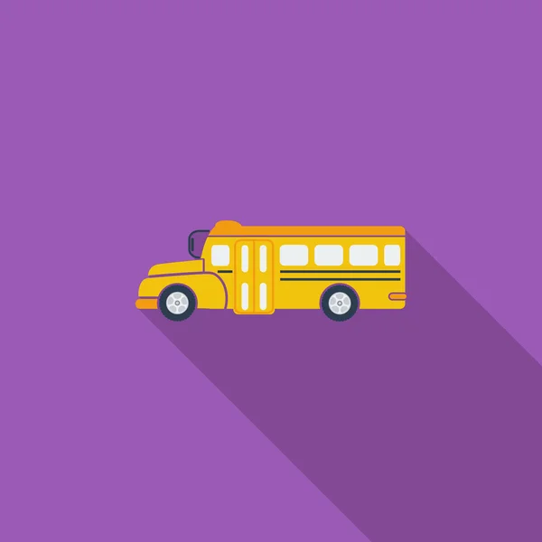 Autobus szkolny płaski ikona. — Wektor stockowy