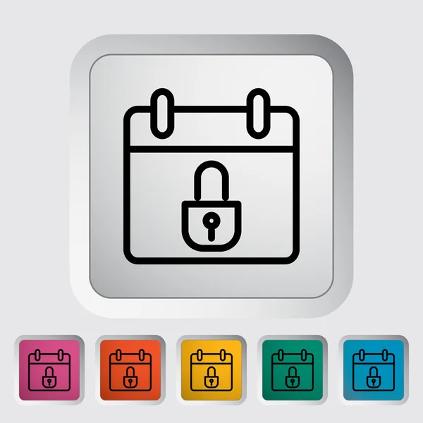 Calendar with padlock — Stock Vector