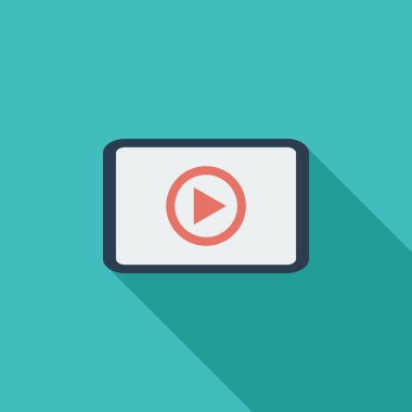 video oynatıcı düz simgesi.