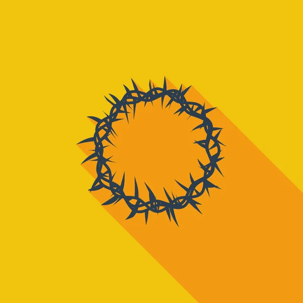 Crown of thorns single icon. — Stock Vector