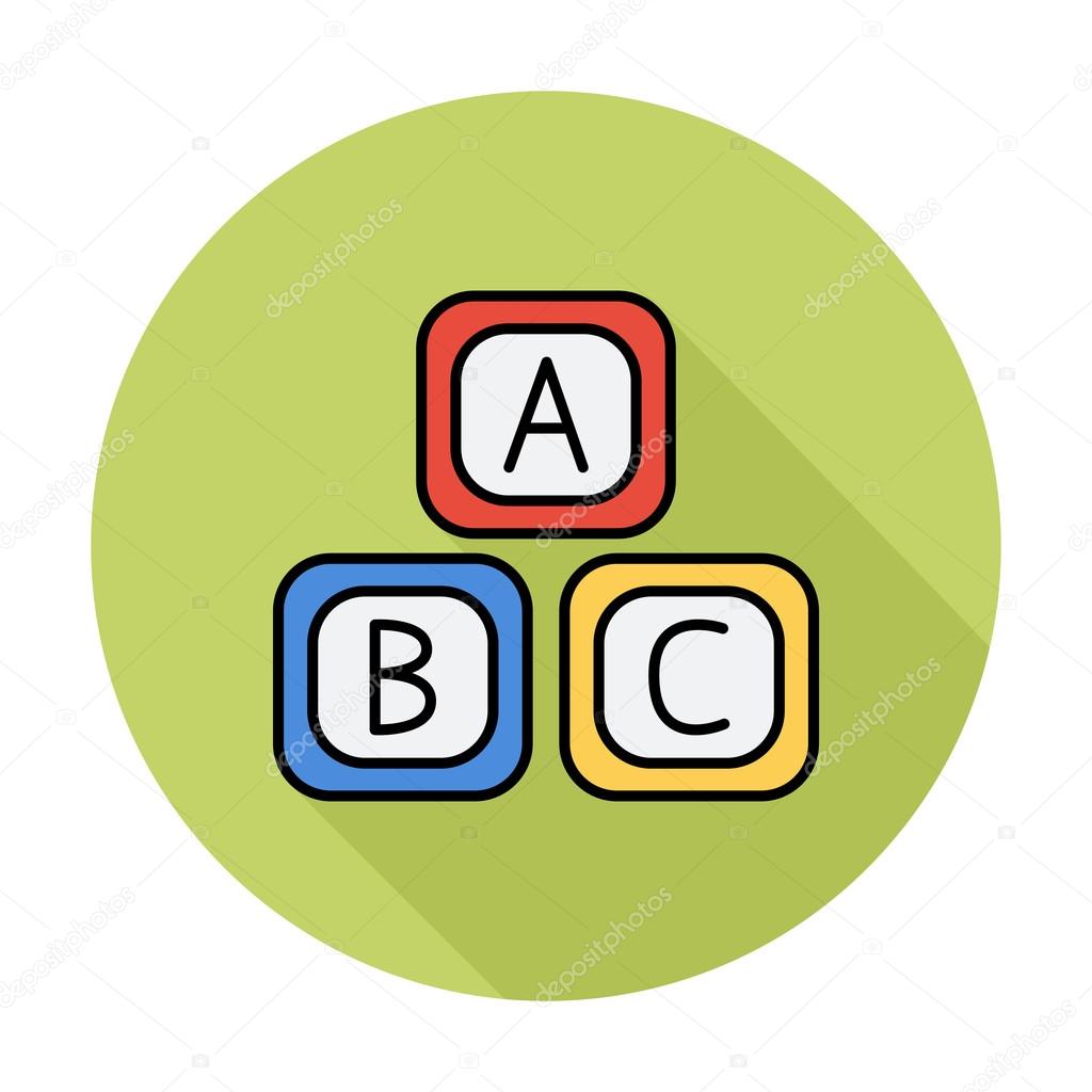 Blocks icon. Flat vector related icon whit long shadow for web and mobile applications. It can be used as - logo, pictogram, icon, infographic element. Vector Illustration