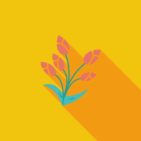 Одноплоская икона тюльпана . — стоковый вектор