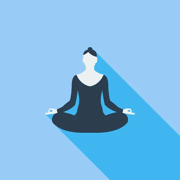 Icono plano de yoga. — Vector de stock