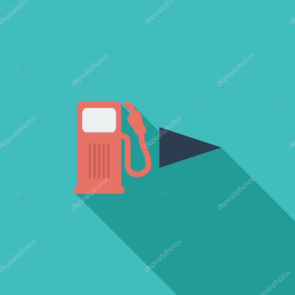 Gas station icon. Flat vector related icon with long shadow for web and mobile applications. It can be used as - logo, pictogram, icon, infographic element. Vector Illustration