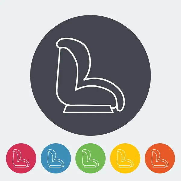 Child car seat flat icon. — Stock Vector