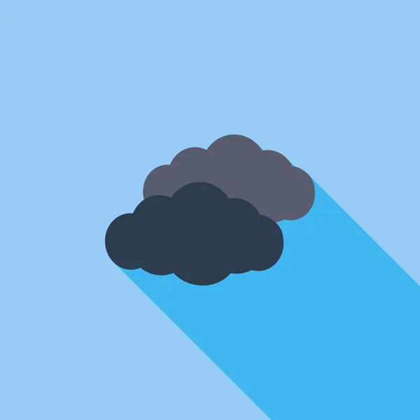 Overcast icono plano único . — Vector de stock