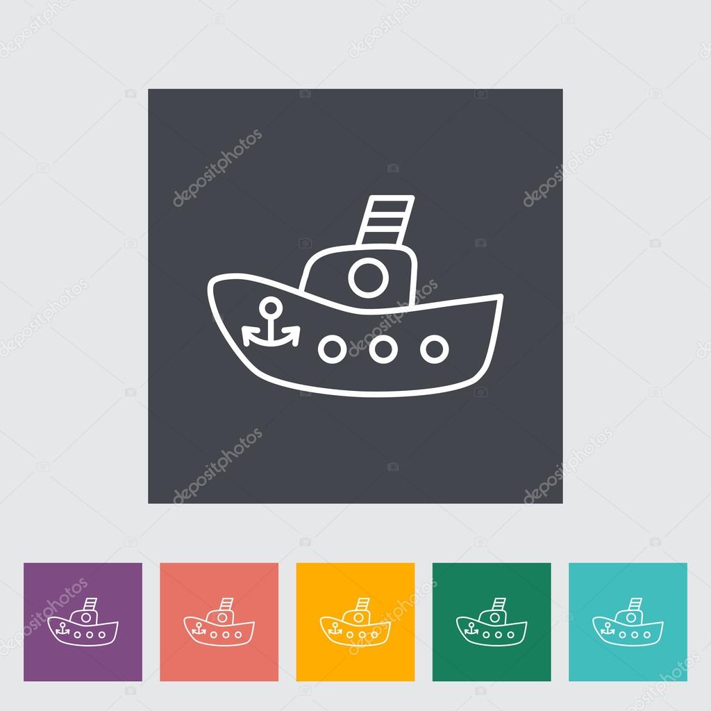 Ship toy thin line flat vector related icon set for web and mobile applications. It can be used as - logo, pictogram, icon, infographic element. Vector Illustration