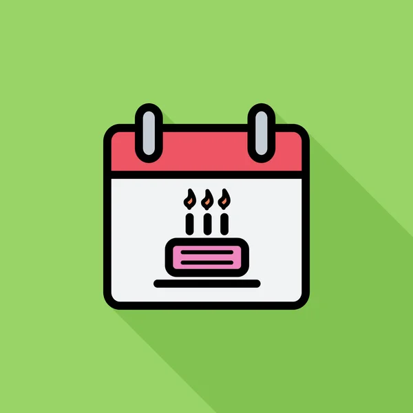 Kalender mit Kuchen — Stockvektor