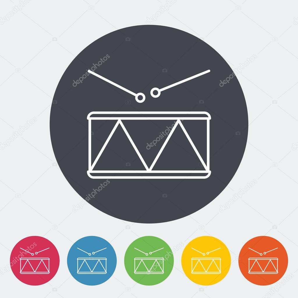 Drum icon. Thin line flat vector related icon for web and mobile applications. It can be used as - logo, pictogram, icon, infographic element. Vector Illustration