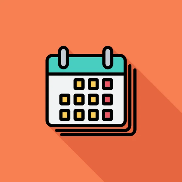 Kalender Platte pictogram — Stockvector