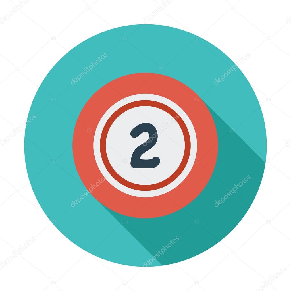 Lottery ball. Flat icon on the white background for web and mobile applications. Vector illustration