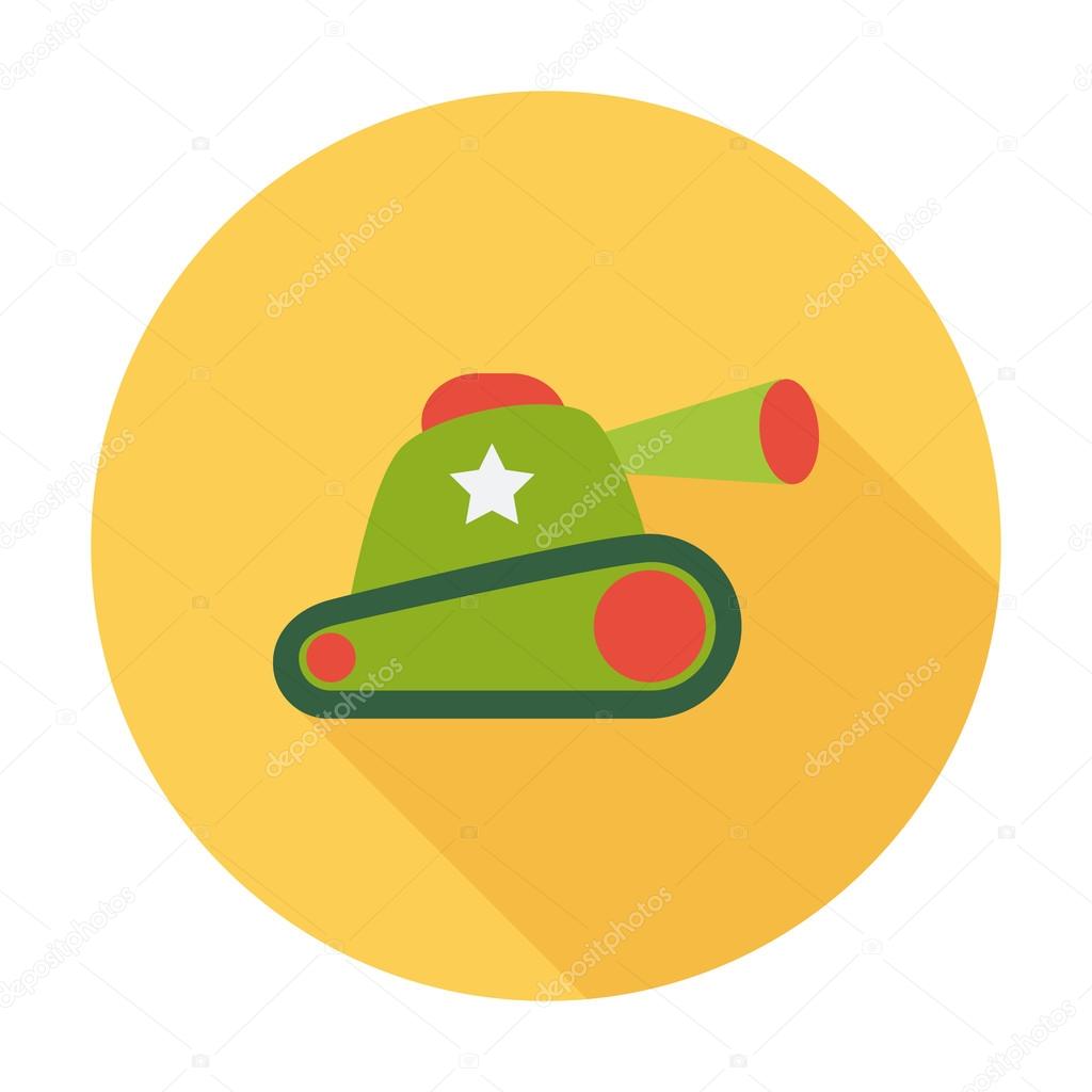 Tank toy icon. Flat vector related icon with long shadow for web and mobile applications. It can be used as - logo, pictogram, icon, infographic element. Vector Illustration
