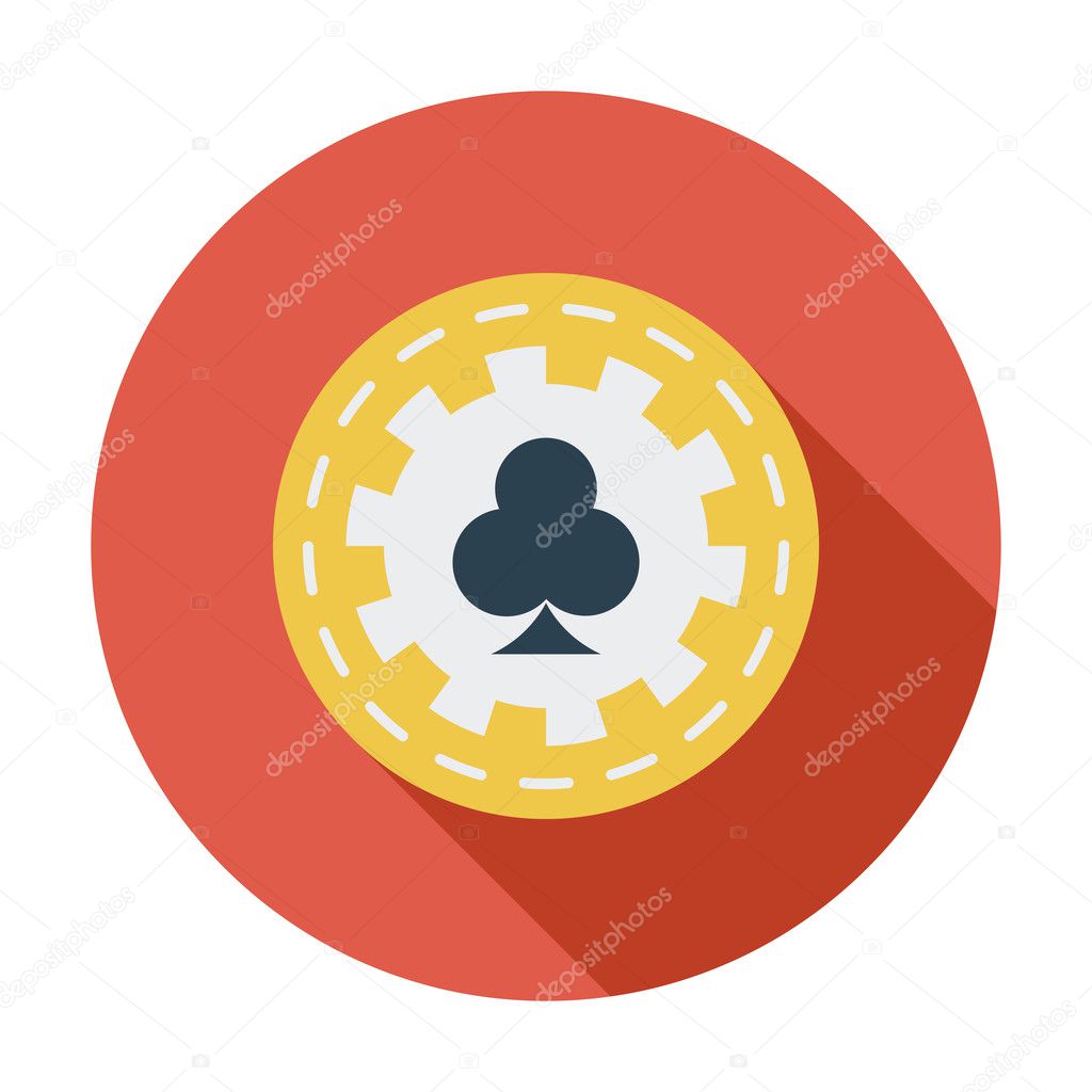 Gambling chips icon. Flat vector related icon with long shadow for web and mobile applications. It can be used as - logo, pictogram, icon, infographic element. Vector Illustration
