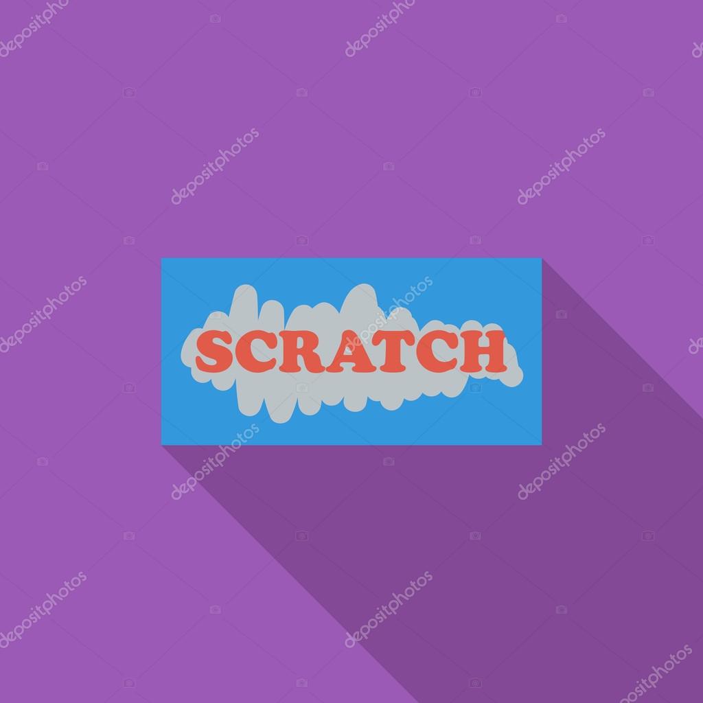 Scratch card icon. Flat vector related icon with long shadow for web and mobile applications. It can be used as - logo, pictogram, icon, infographic element. Vector Illustration