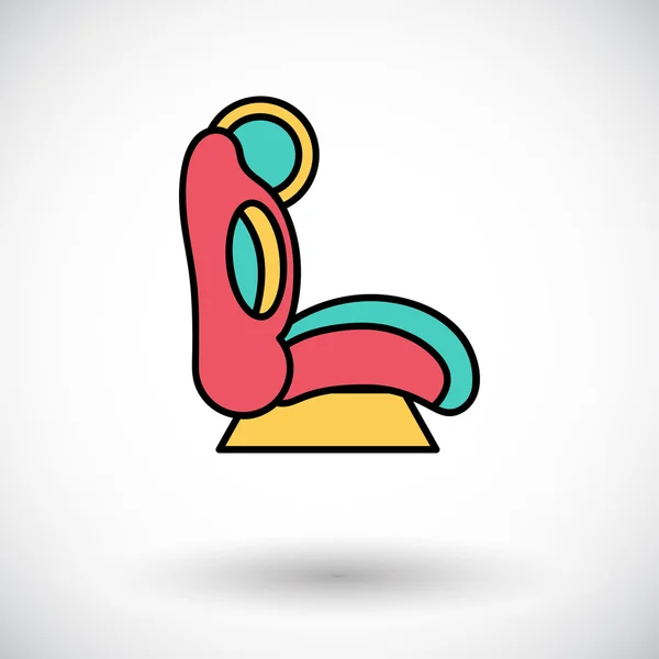 Niño asiento de coche icono plano . — Vector de stock