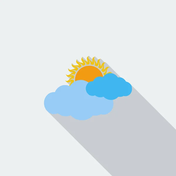 Weather icon. Sun and cloud. — Stock Vector