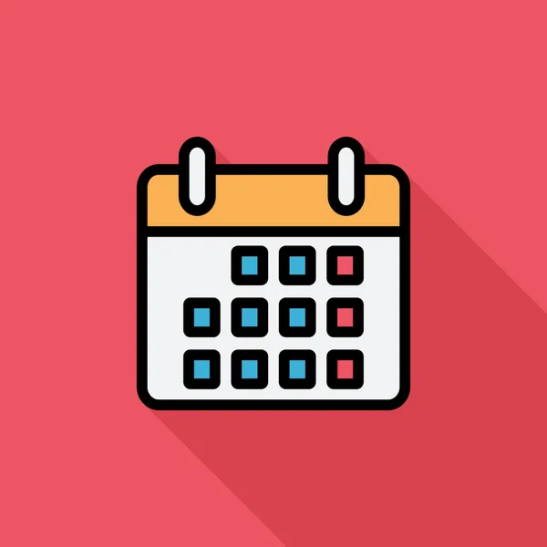 Kalender Platte pictogram — Stockvector