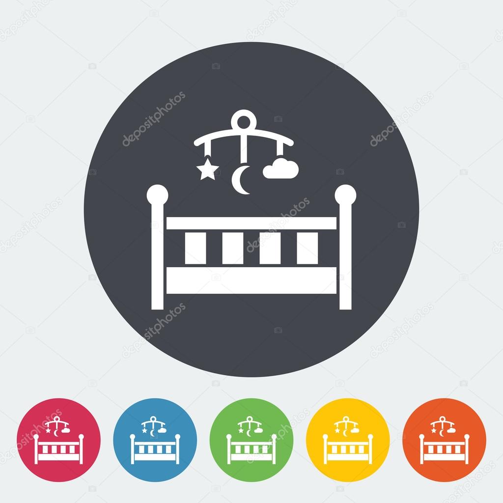 Baby bed icon. Flat vector related icon for web and mobile applications. It can be used as - logo, pictogram, icon, infographic element. Vector Illustration
