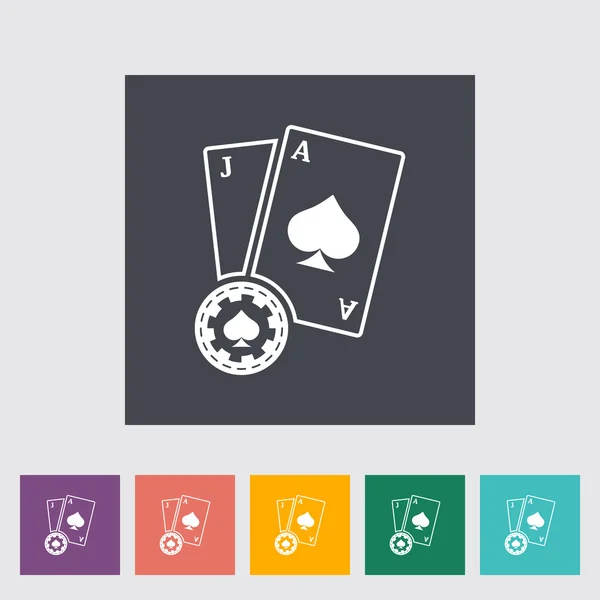 Blackjack icono plano — Vector de stock