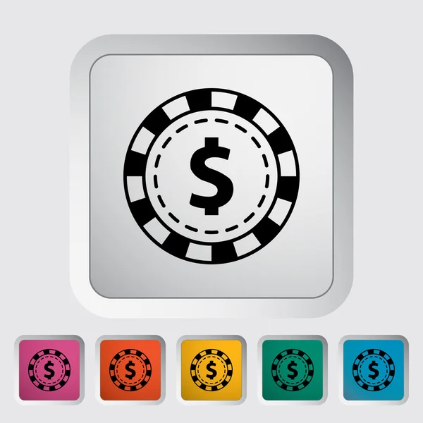 Glücksspiel-Chips flach Symbol — Stockvektor
