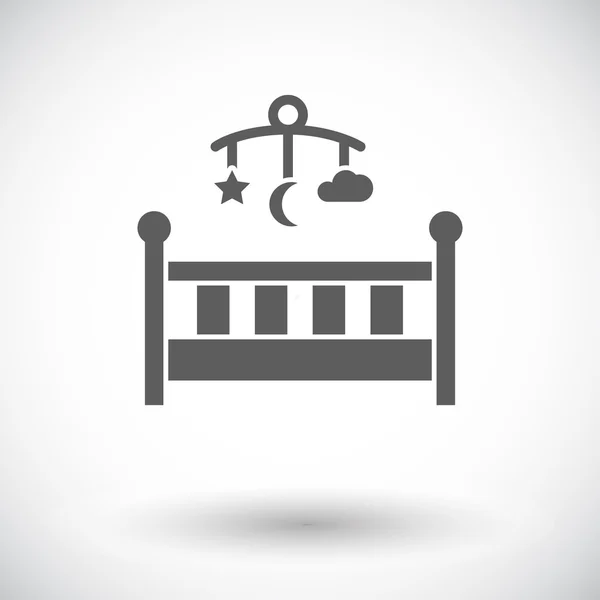 Baby bed flat icon — Stock Vector