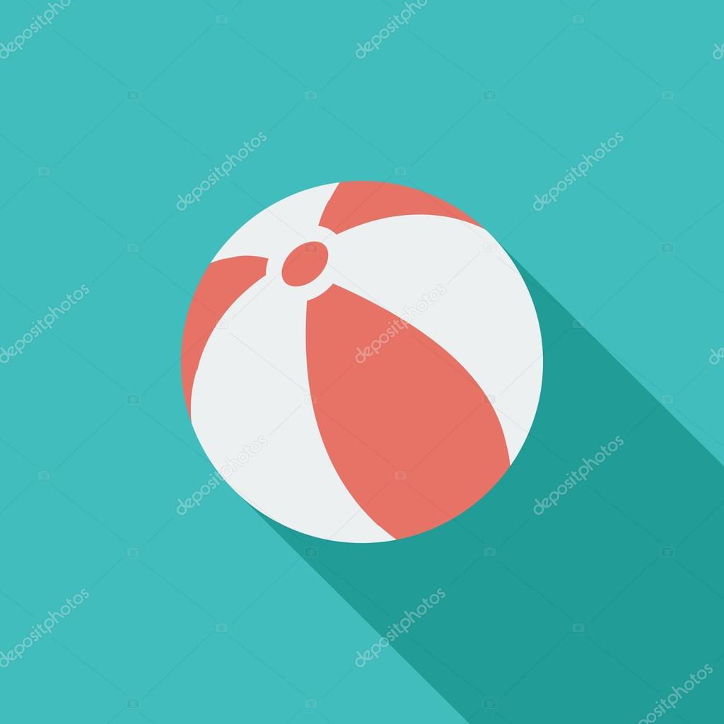 Beach ball flat icon