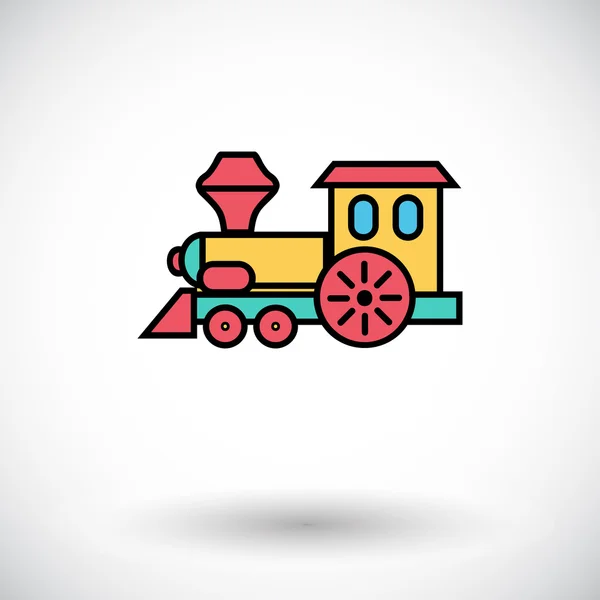 Tren juguete plano icono — Vector de stock