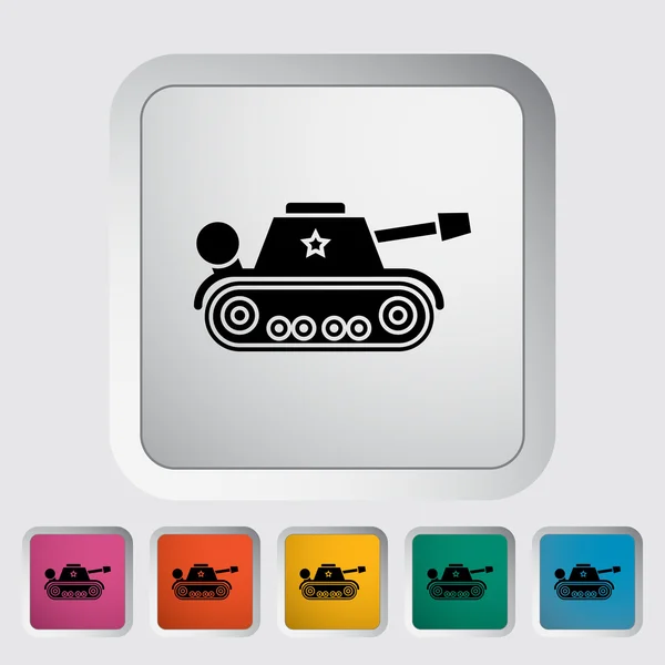 Tank oyuncak düz simgesi — Stok Vektör