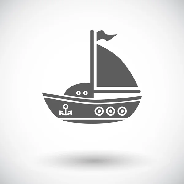 Ship toy flat icon — Stock Vector