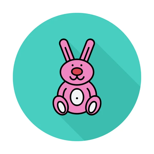 Rabbit toy flat icon — Stock Vector