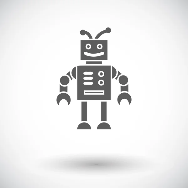 Robot toy flat icon — Stock Vector