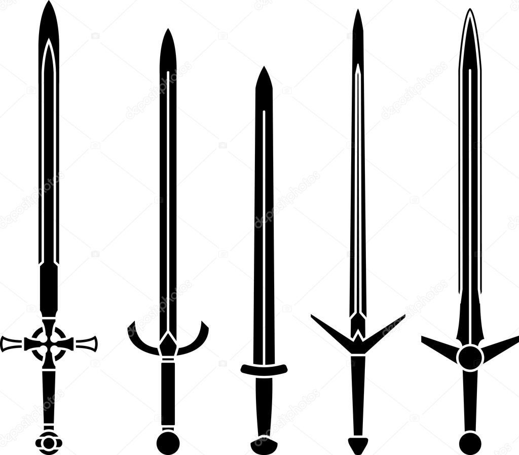 Stencils of medieval swords — Stock Vector © santi0103 #100864924
