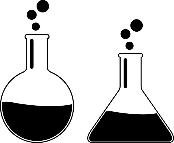 Laboratoryjne kolby. Ilustracja wektorowa — Wektor stockowy