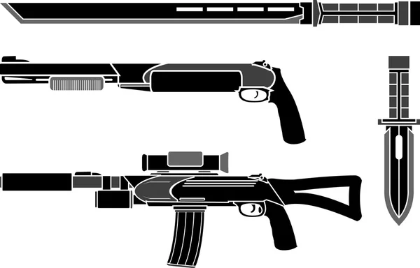 Set of weapons of special forces — Stock Vector