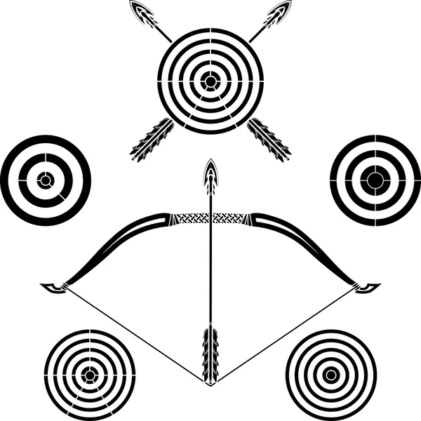 Bow and targets. second variant — Stock Vector