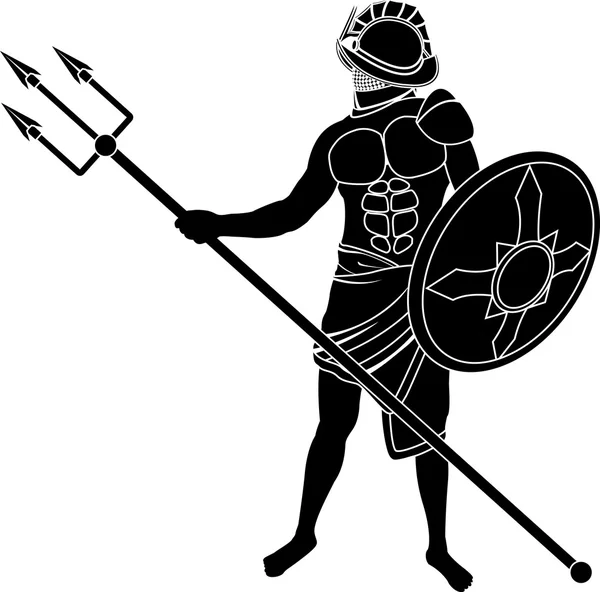 Gladiateur de l'ancien empire romain — Image vectorielle