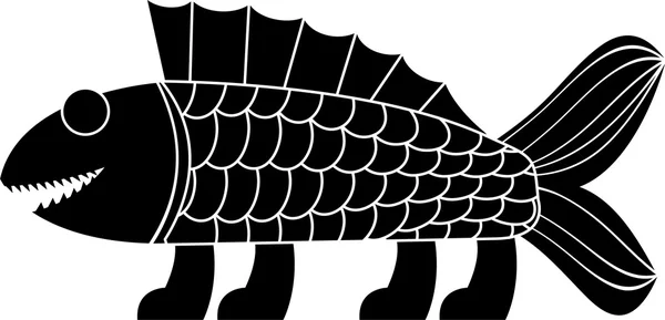 Ancien amphibien. pochoir — Image vectorielle