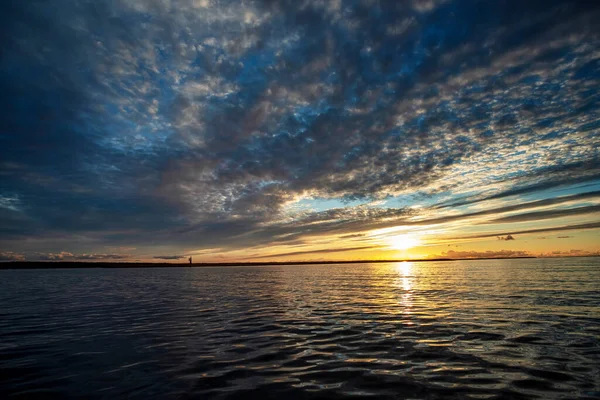 Vista Deslumbrante Pôr Sol Mar Báltico — Fotografia de Stock