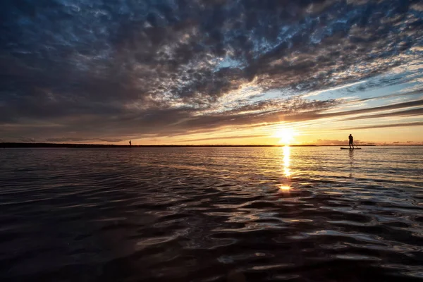 Ohromující Pohled Západ Slunce Baltském Moři — Stock fotografie