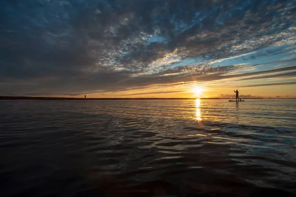 Vista Deslumbrante Pôr Sol Mar Báltico — Fotografia de Stock