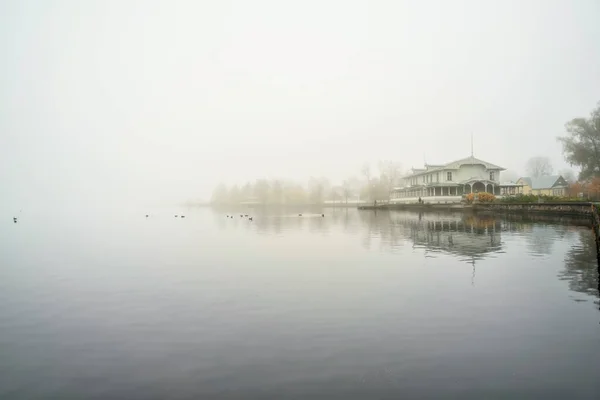 Ranní Mlha Městě Haapsalu Estonsko — Stock fotografie