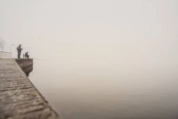 Утренний Туман Городе Хаапсалу Эстония — стоковое фото